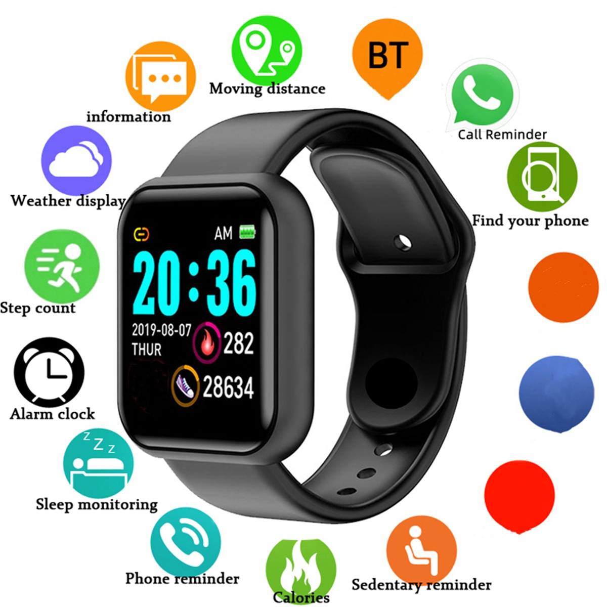Smartwatch Watches Price - Erkekler Akıllı Saatler Renkli Ekran Bluetooth