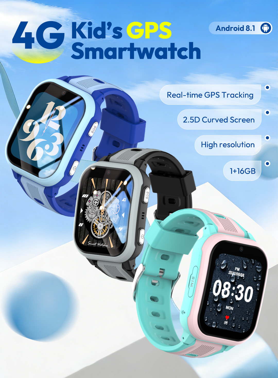 Smartwatch Watches For Kids With Gps - KT41 Akıllı Saat - 4G Telefonlu