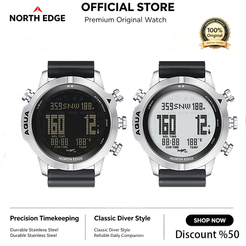 Altimeter Compass Watch - NORTH EDGE Erkek Dijital Saati Profesyonel